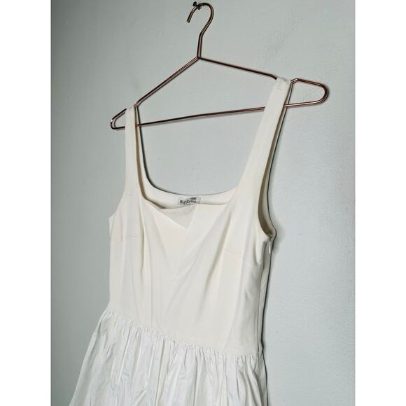 RUE SOPHIE Off White Square Neckline Flowy Skirt Midi Dress Size Extra Small - Picture 4 of 14